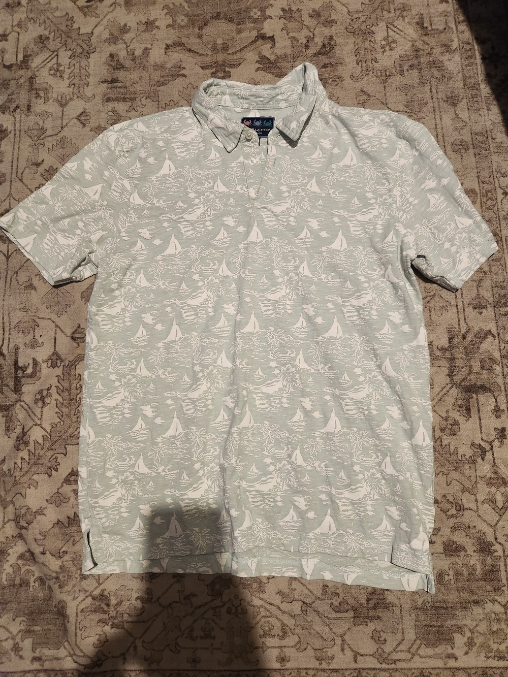 Light Seafoam Green Sailboat Polo Shirt by (blank)